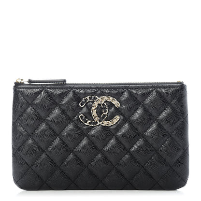 Chanel Caviar Quilted French New Wave Small CC Pouch Black 1 of 7
