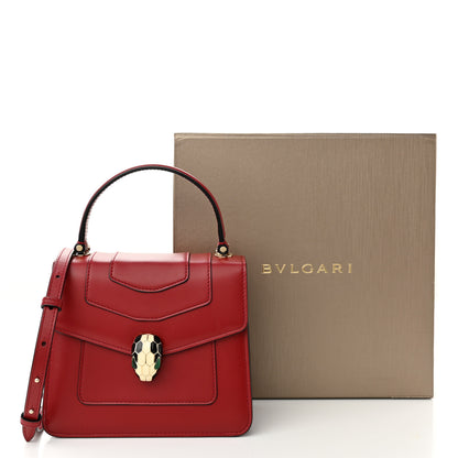 Bulgari Calfskin Serpenti Forever Top Handle Red 11 of 11