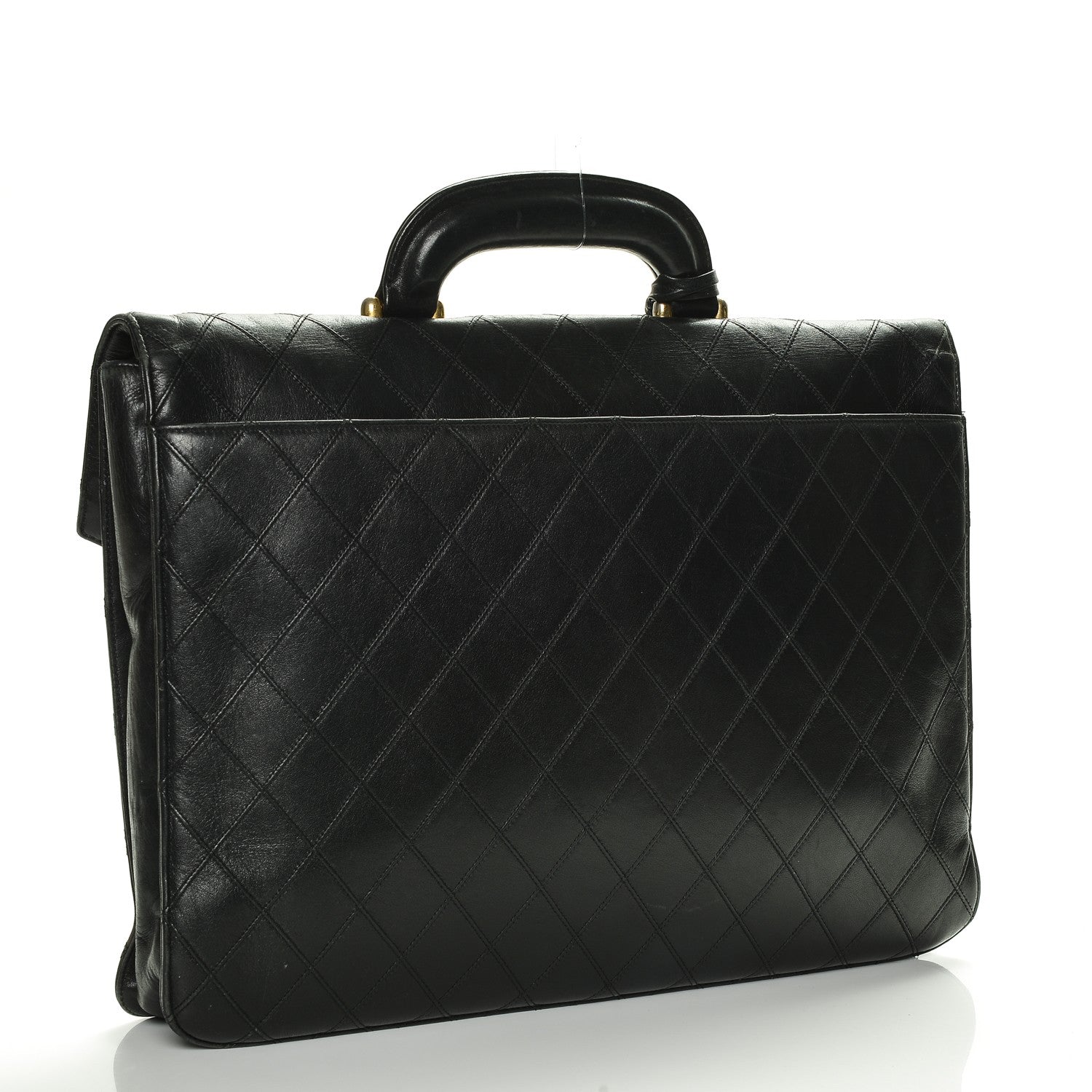 Chanel Lambskin Quilted Briefcase Bag Black 3 of 8