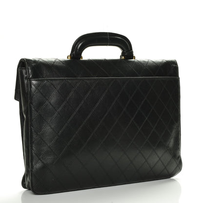 Chanel Lambskin Quilted Briefcase Bag Black 3 of 8