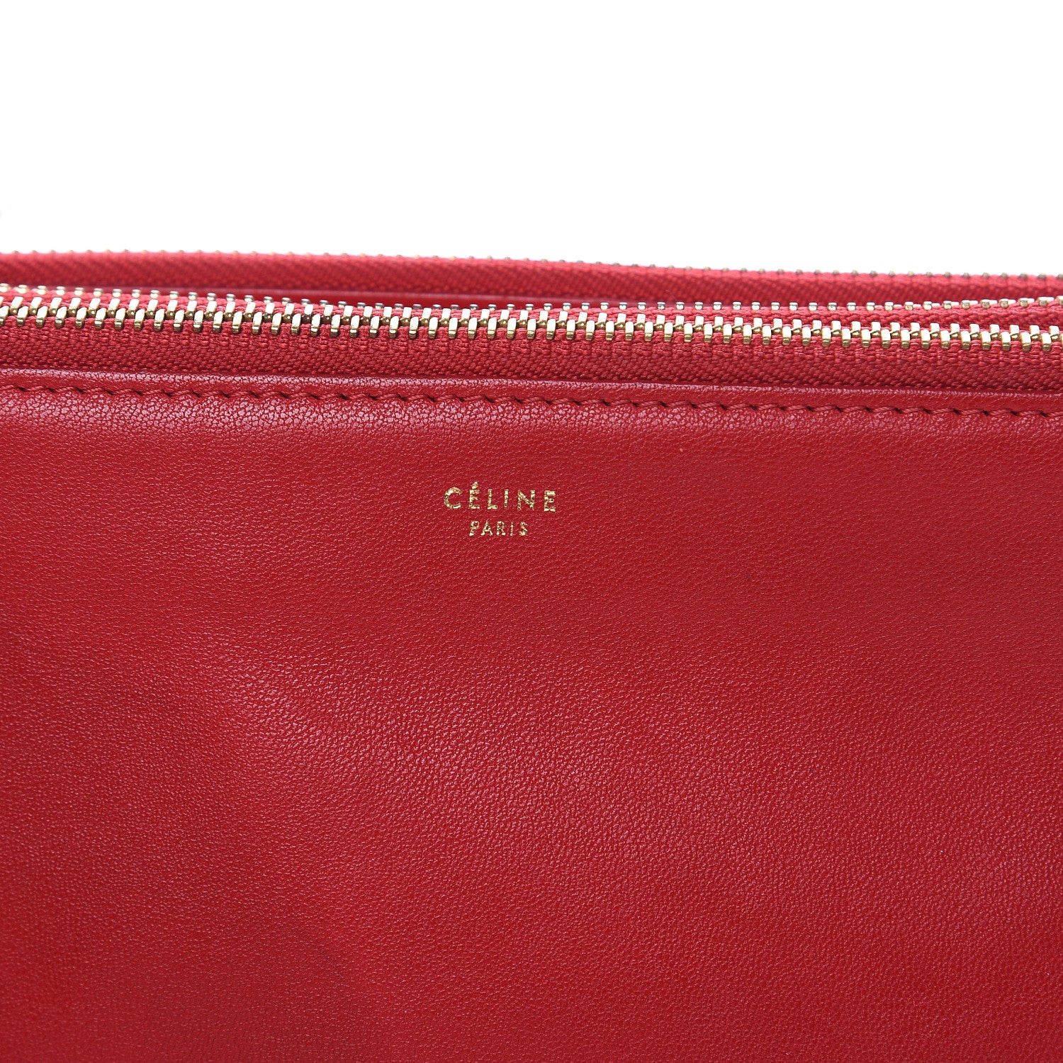 Celine Lambskin Small Trio Crossbody Bag Red 12 of 18
