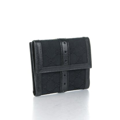 Gucci Monogram Horsebit French Flap Wallet Black 3 of 7