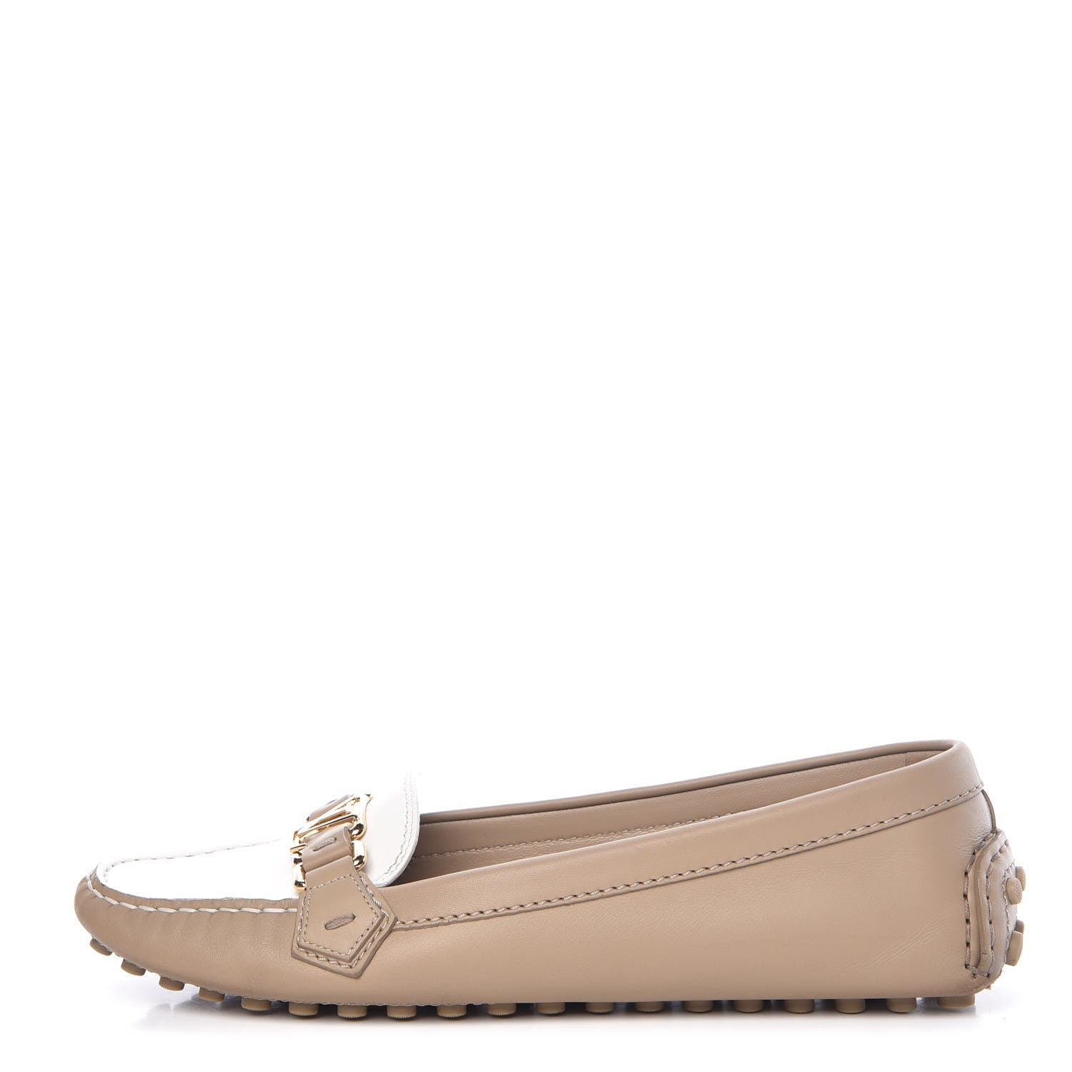 Louis Vuitton Calfskin Loafers 41 Beige White 1 of 12
