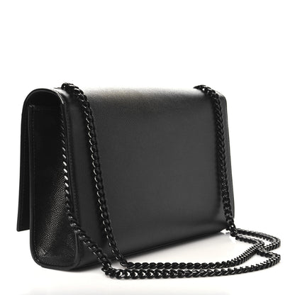 Saint Laurent Grain De Poudre Medium Classic Monogram Monochrome Kate Satchel Black 3 of 9