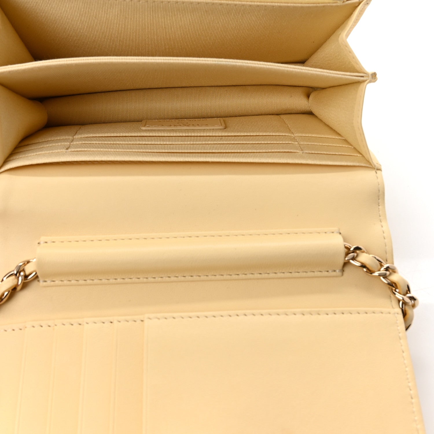 Chanel Lambskin Quilted Mini Wallet On Chain WOC Yellow 5 of 10