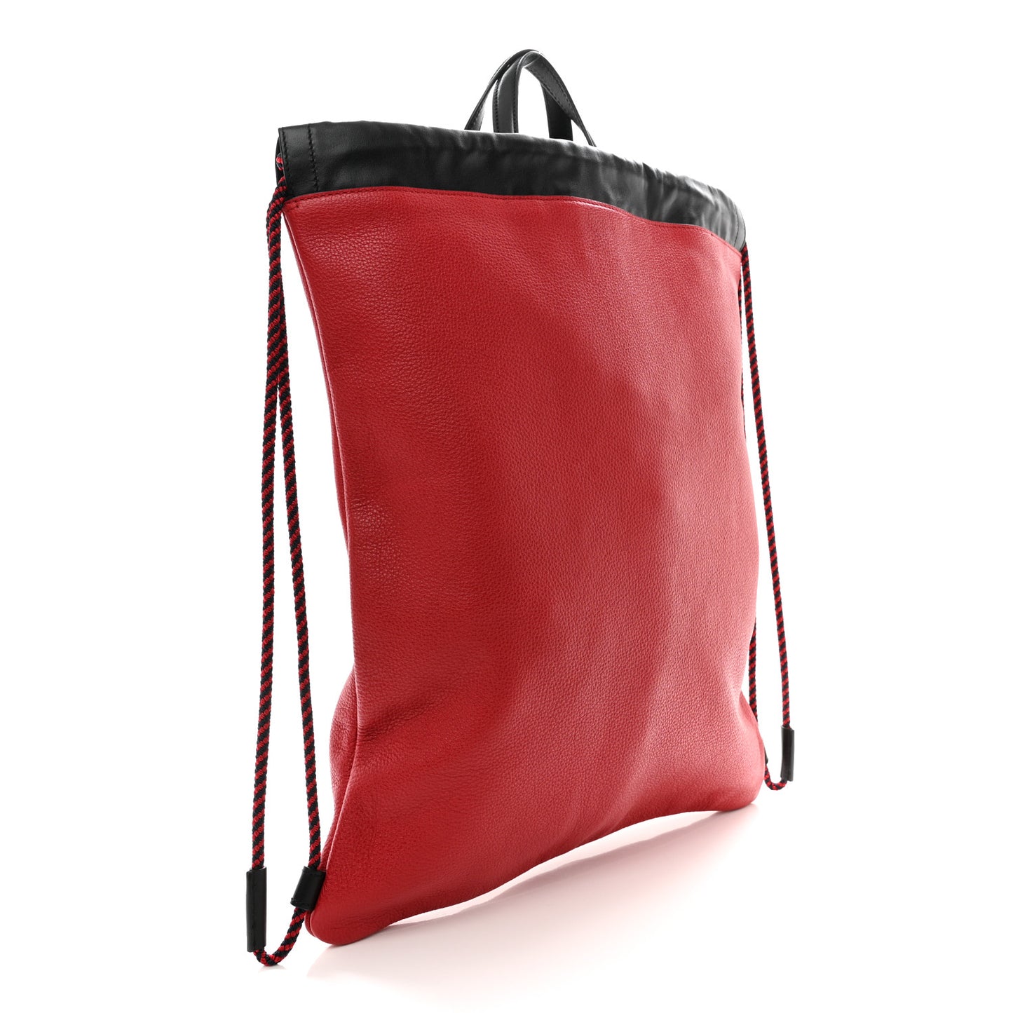 Calfskin Mens Logo Drawstring Backpack Red