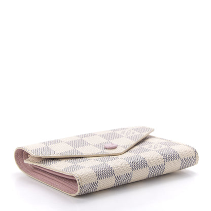Louis Vuitton Damier Azur Victorine Wallet Rose Ballerine 4 of 9