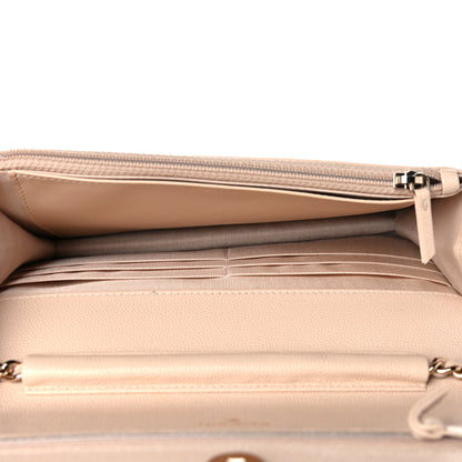 Chanel Caviar Quilted Coco Candy Wallet On Chain WOC Beige 5 of 12