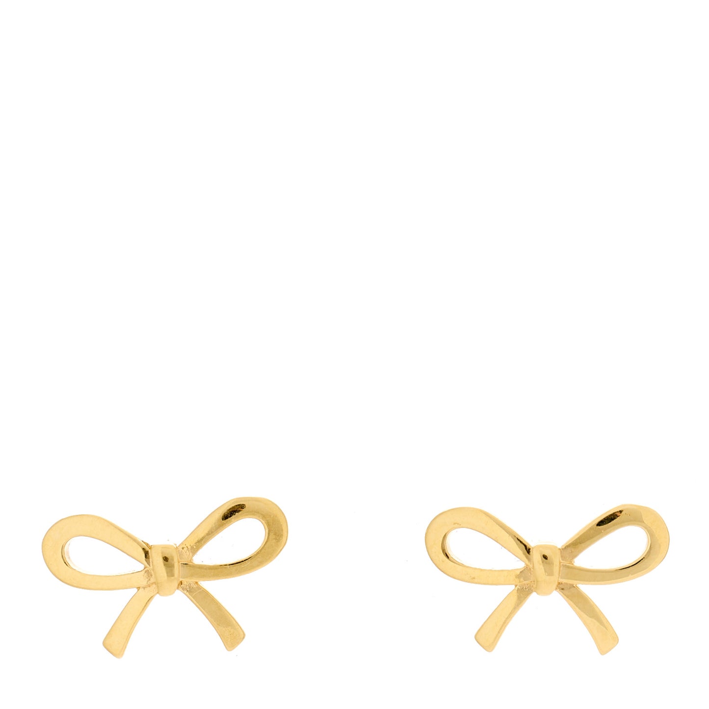 18K Yellow Gold Bow Earrings