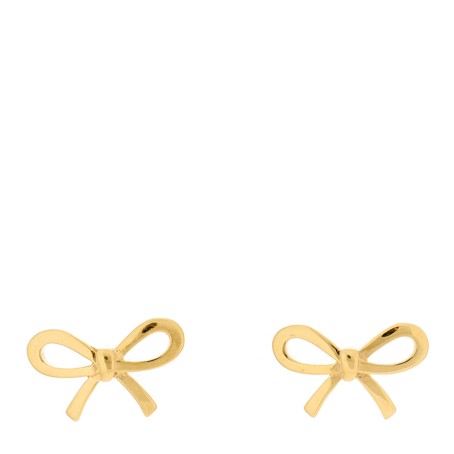 Tiffany 18K Yellow Gold Bow Earrings 1 of 4