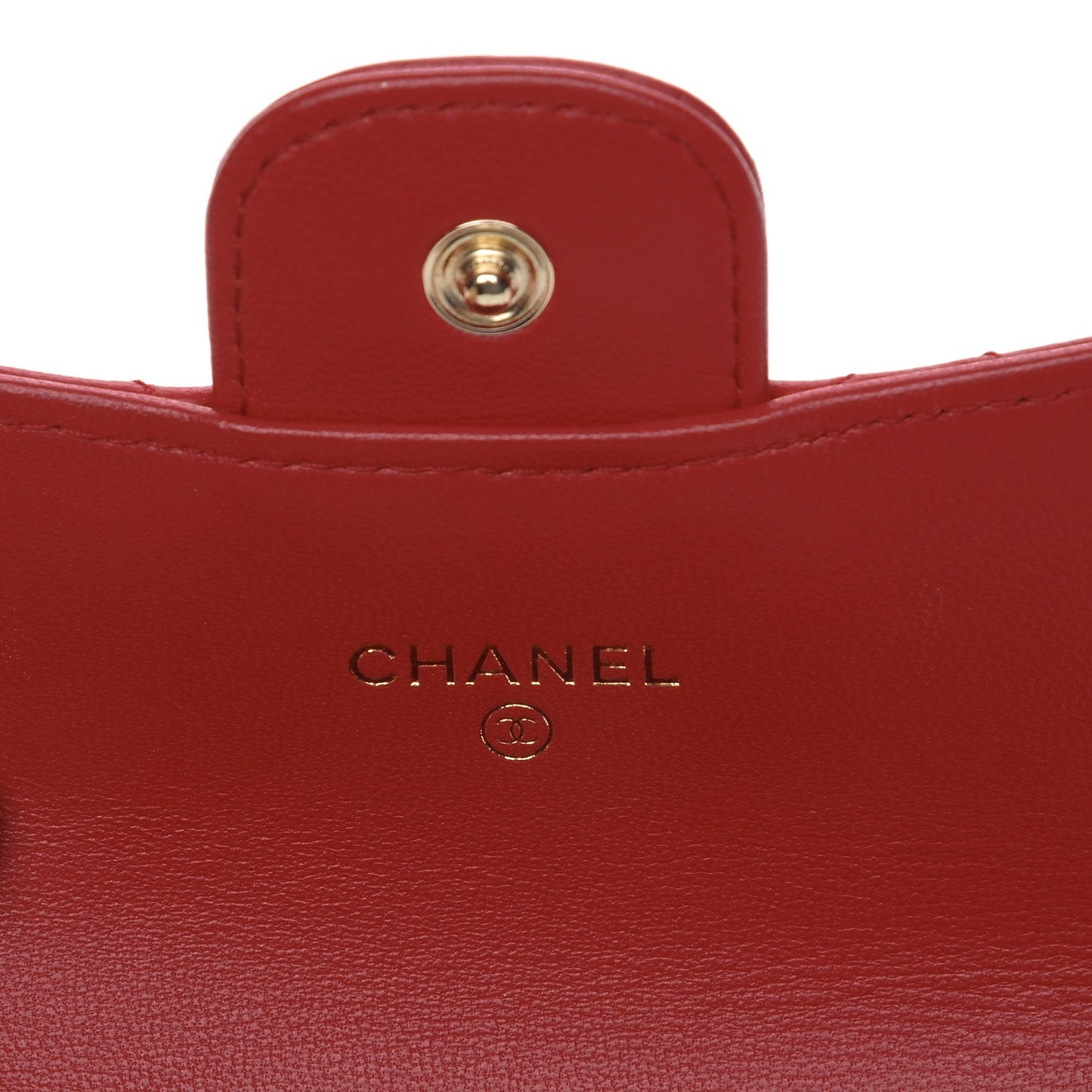 Lambskin Quilted Flap Card Holder Dark Pink