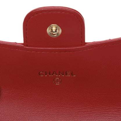 Chanel Lambskin Quilted Flap Card Holder Dark Pink 6 of 8