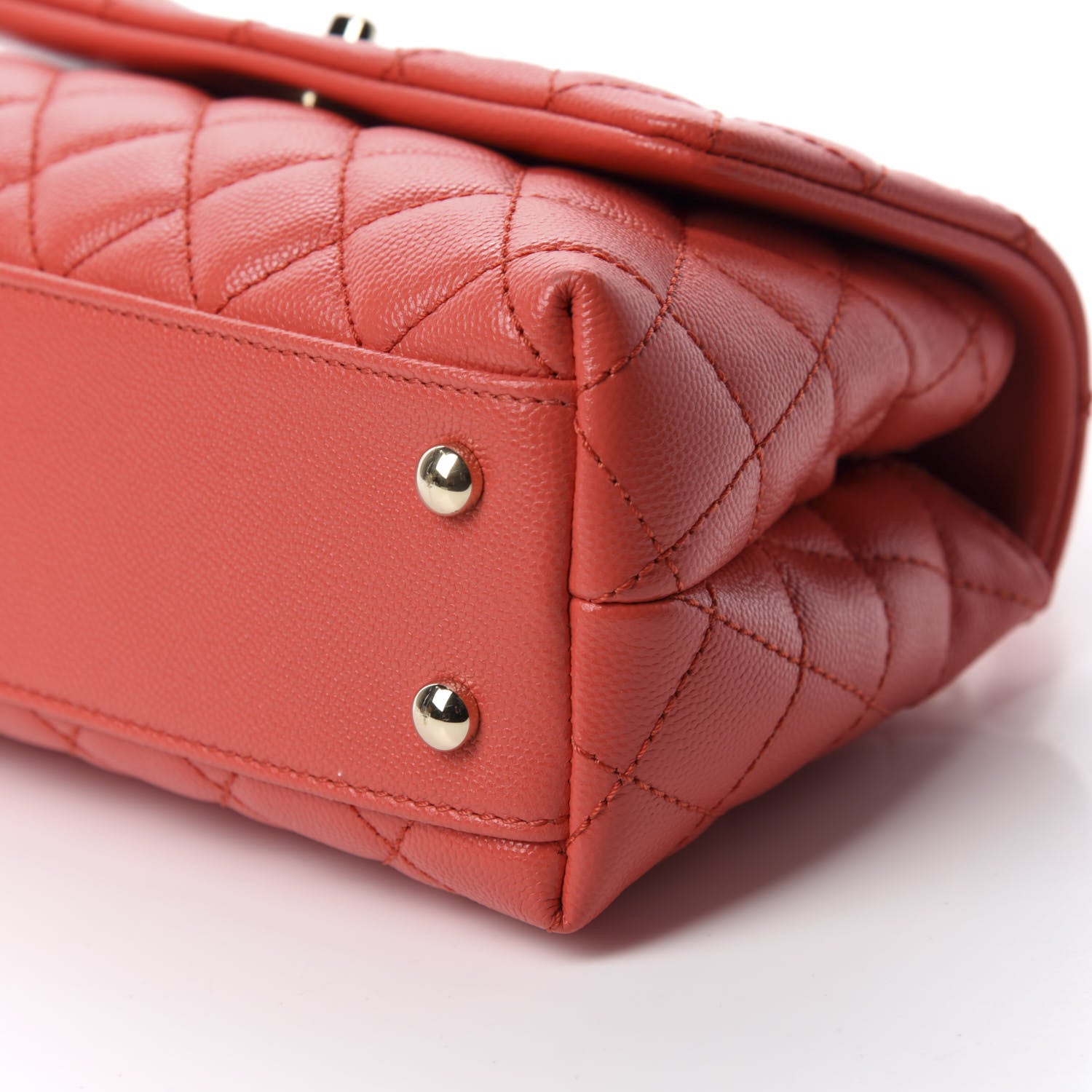 Chanel Caviar Quilted Mini Coco Handle Flap Red 7 of 10