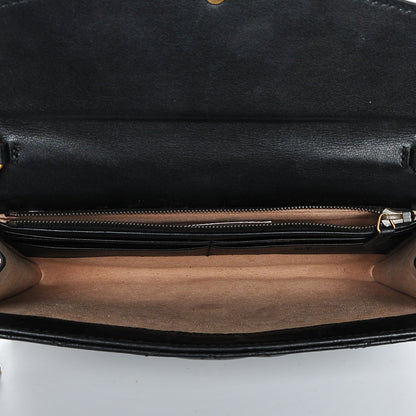 Gucci Calfskin Matelasse Mini GG Marmont Chain Wallet Black 5 of 6
