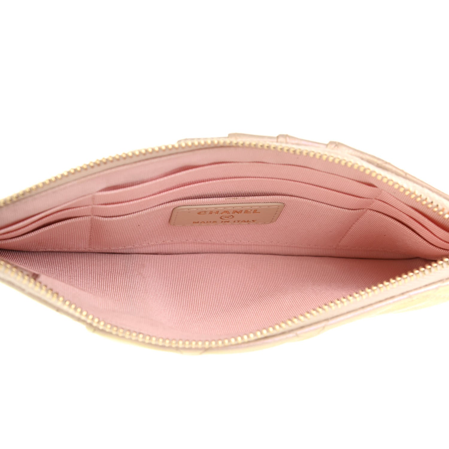 Chanel Iridescent Lambskin Quilted Classic Flat Wallet Pouch Ivory 5 of 7