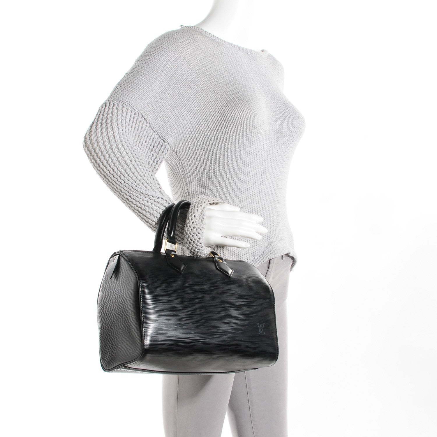 Louis Vuitton Epi Speedy 25 Black 2 of 7