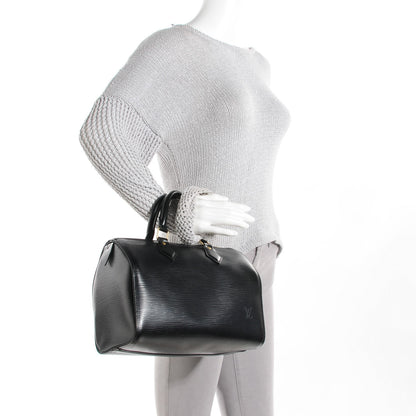 Louis Vuitton Epi Speedy 25 Black 2 of 7