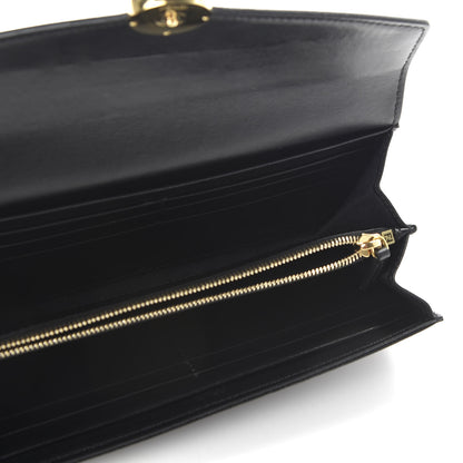Fendi Vitello Cruise F is Fendi Bi-Color FF 1974 Embossed Continental Envelope Wallet Maya Black 5 of 7