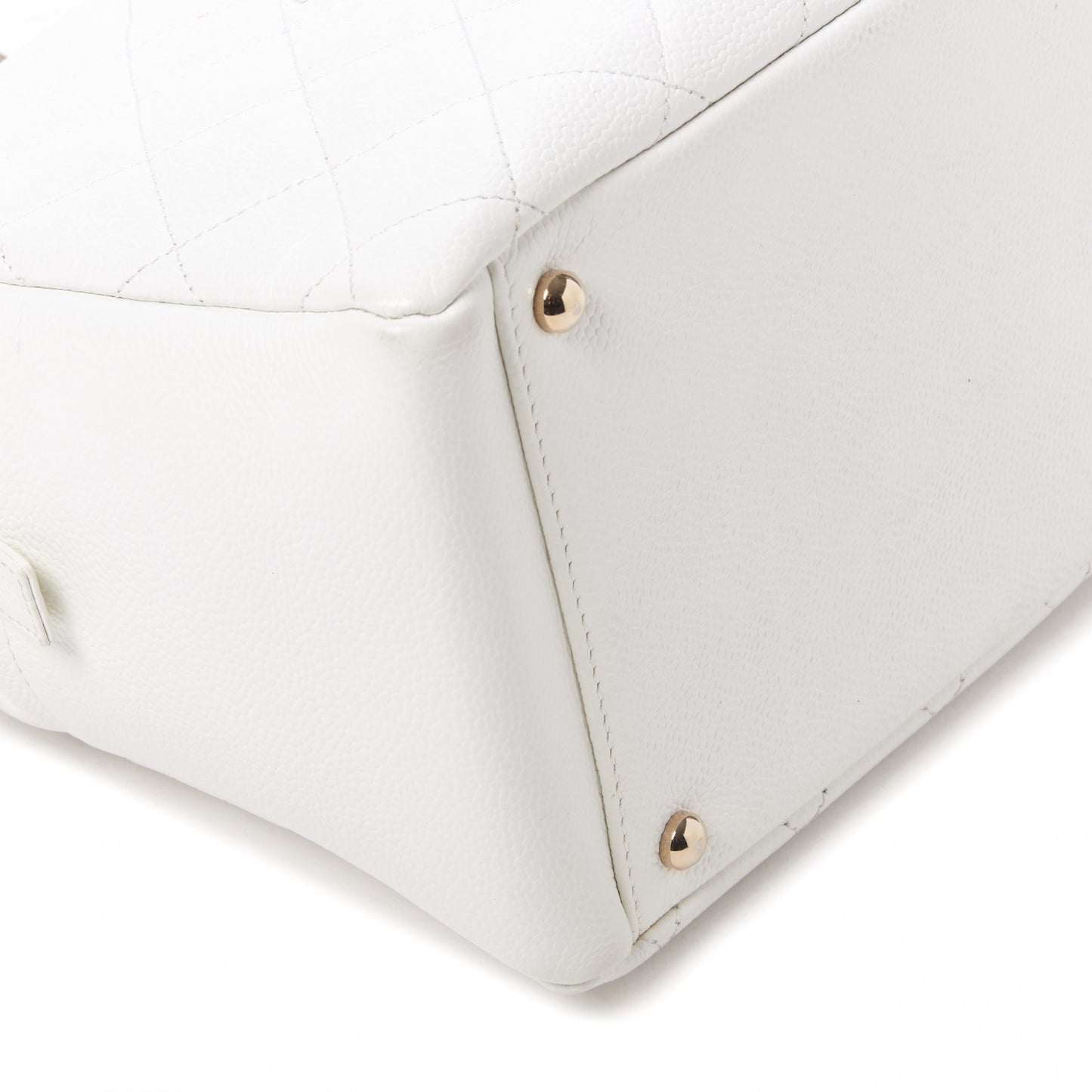 Caviar Quilted Petit Timeless Tote PTT White