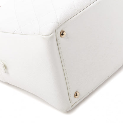 Chanel Caviar Quilted Petit Timeless Tote PTT White 5 of 9