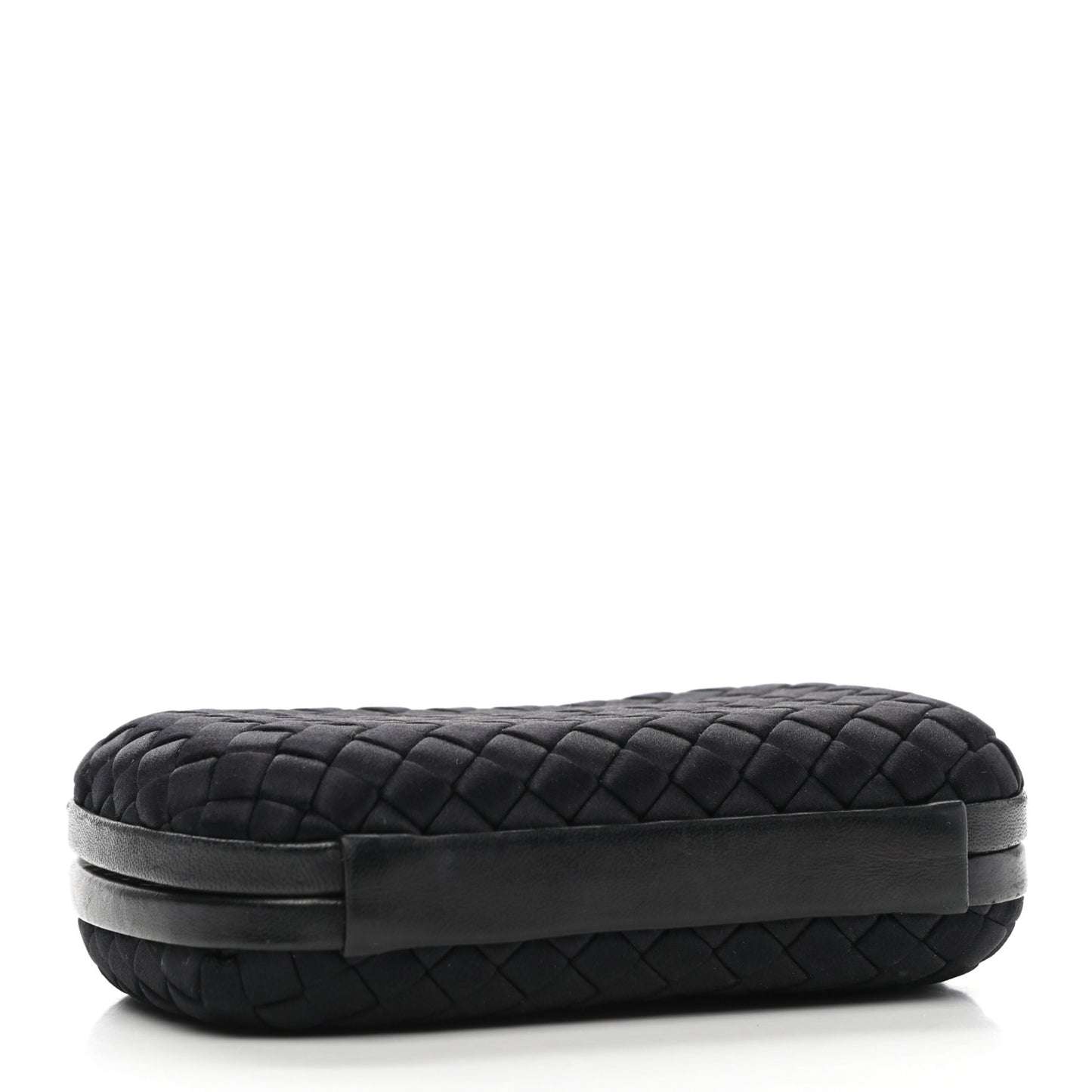 Satin Intreccio Impero Knot Clutch Black