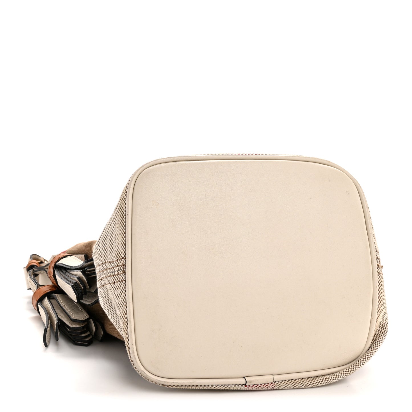 Canvas Mega Check Mini Ashby Tassel Crossbody  White