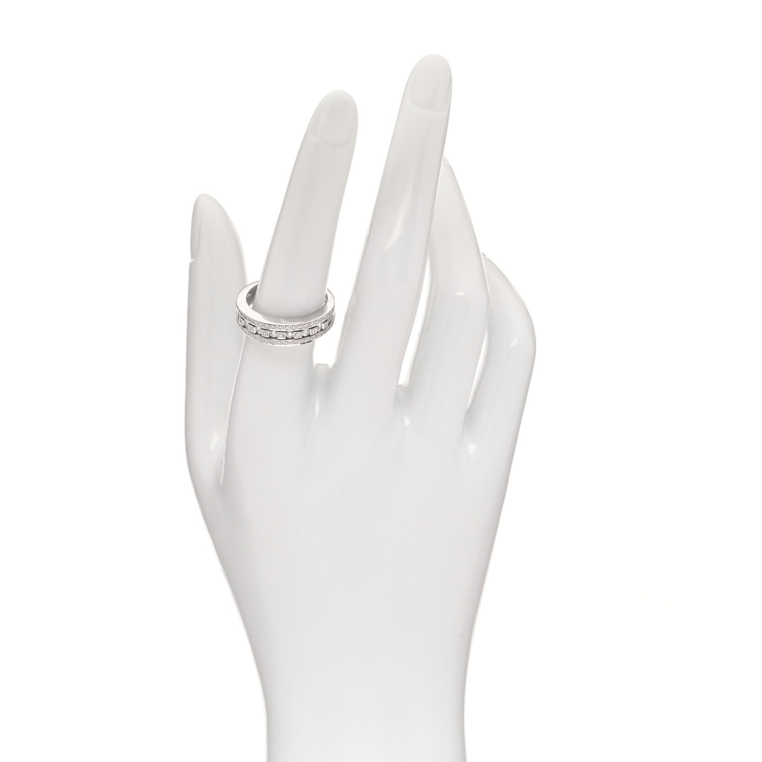 Damiani 18K White Gold Diamond Belle Epoque Band Ring 55 7.25 2 of 5