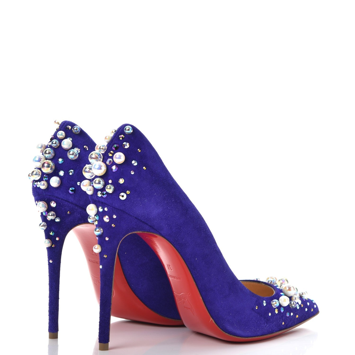 Christian Louboutin Suede Candidate 100 Pumps 37 Purple 4 of 10