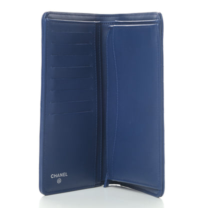 Chanel Lambskin Quilted Yen Wallet Dark Blue 4 of 5