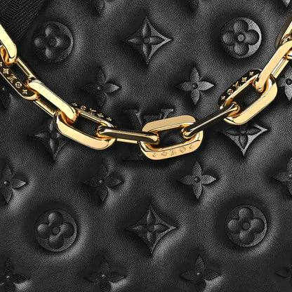 Louis Vuitton Lambskin Embossed Monogram Coussin PM Black 6 of 9