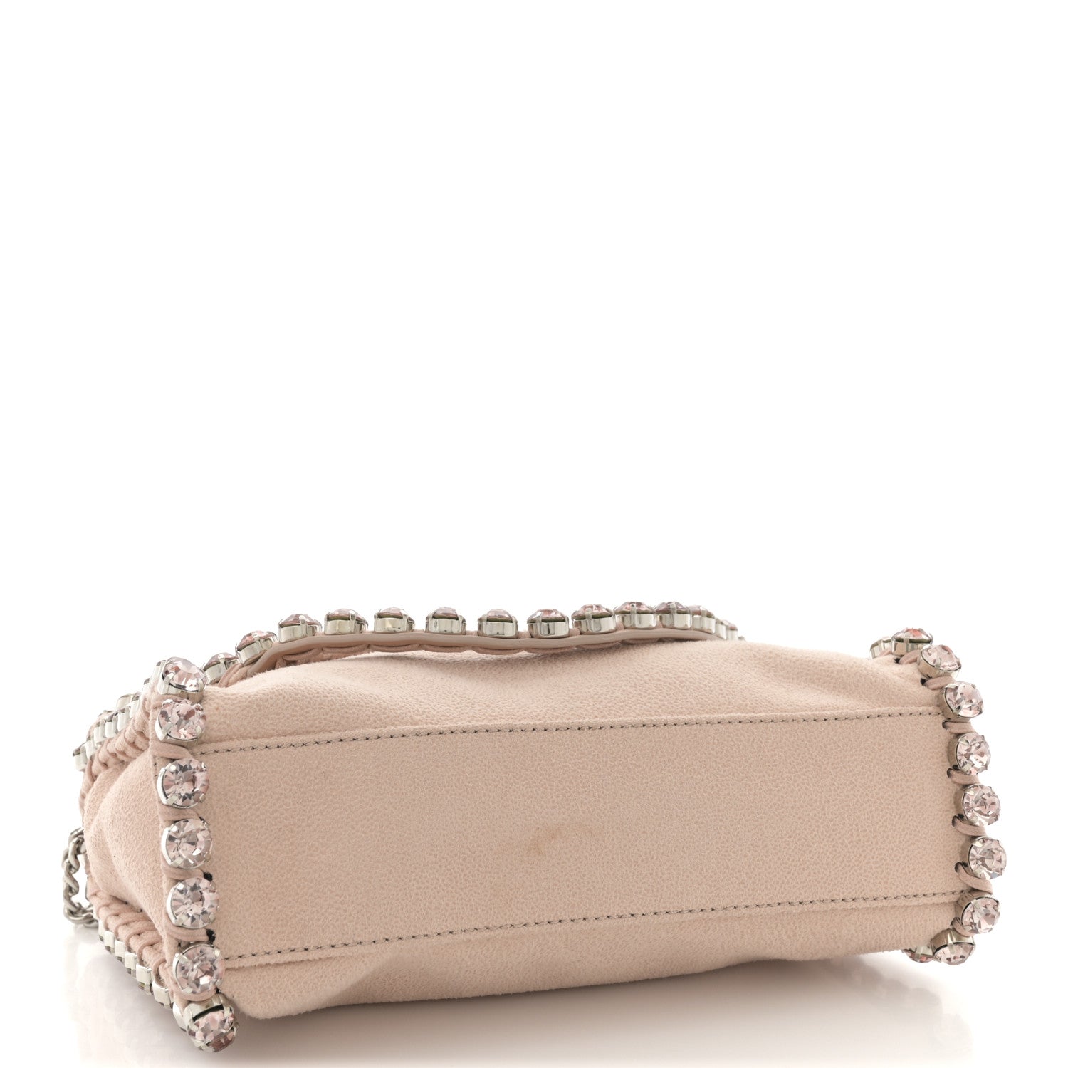 Stella McCartney Shaggy Deer Mini Fold Over Falabella Crystal Crossbody Blush Nude 4 of 10