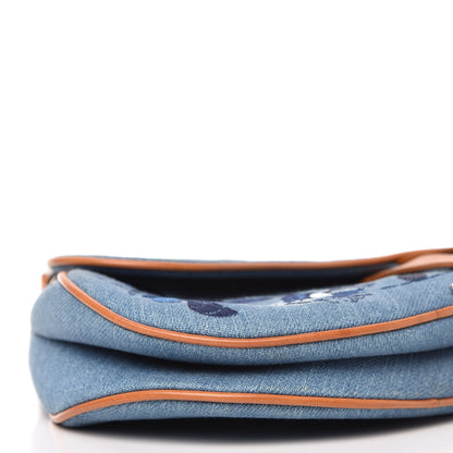 Christian Dior Denim Embroidered Saddle Bag Blue 5 of 10