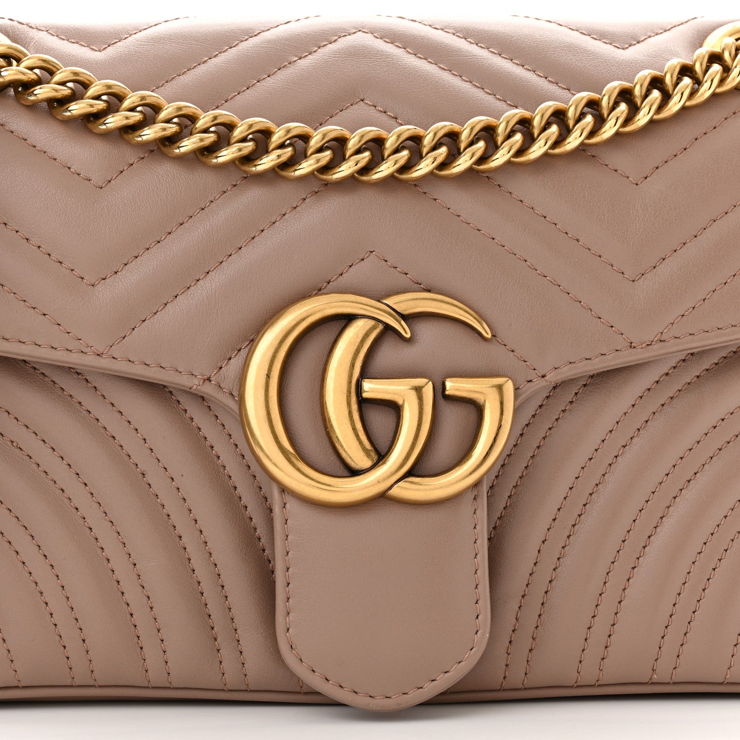 Gucci Calfskin Matelasse Small GG Marmont Shoulder Bag Porcelain Rose 8 of 10