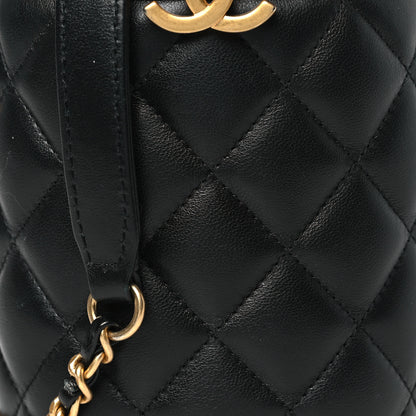 Chanel Lambskin Quilted Mini Crown Box Bag Black 10 of 12