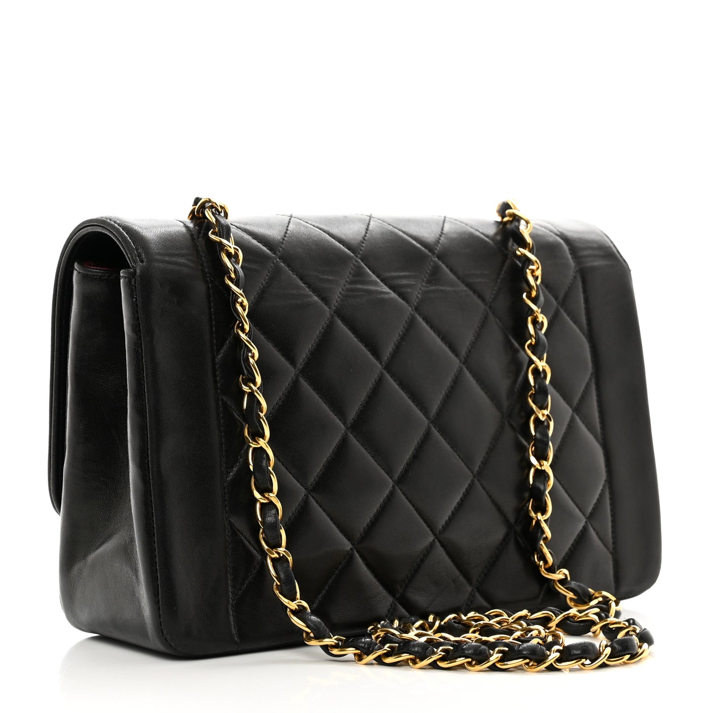Lambskin Quilted Medium Single Flap Black
