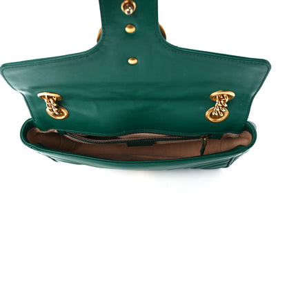 Gucci Calfskin Matelasse Small GG Marmont Shoulder Bag Emerald Green 5 of 15