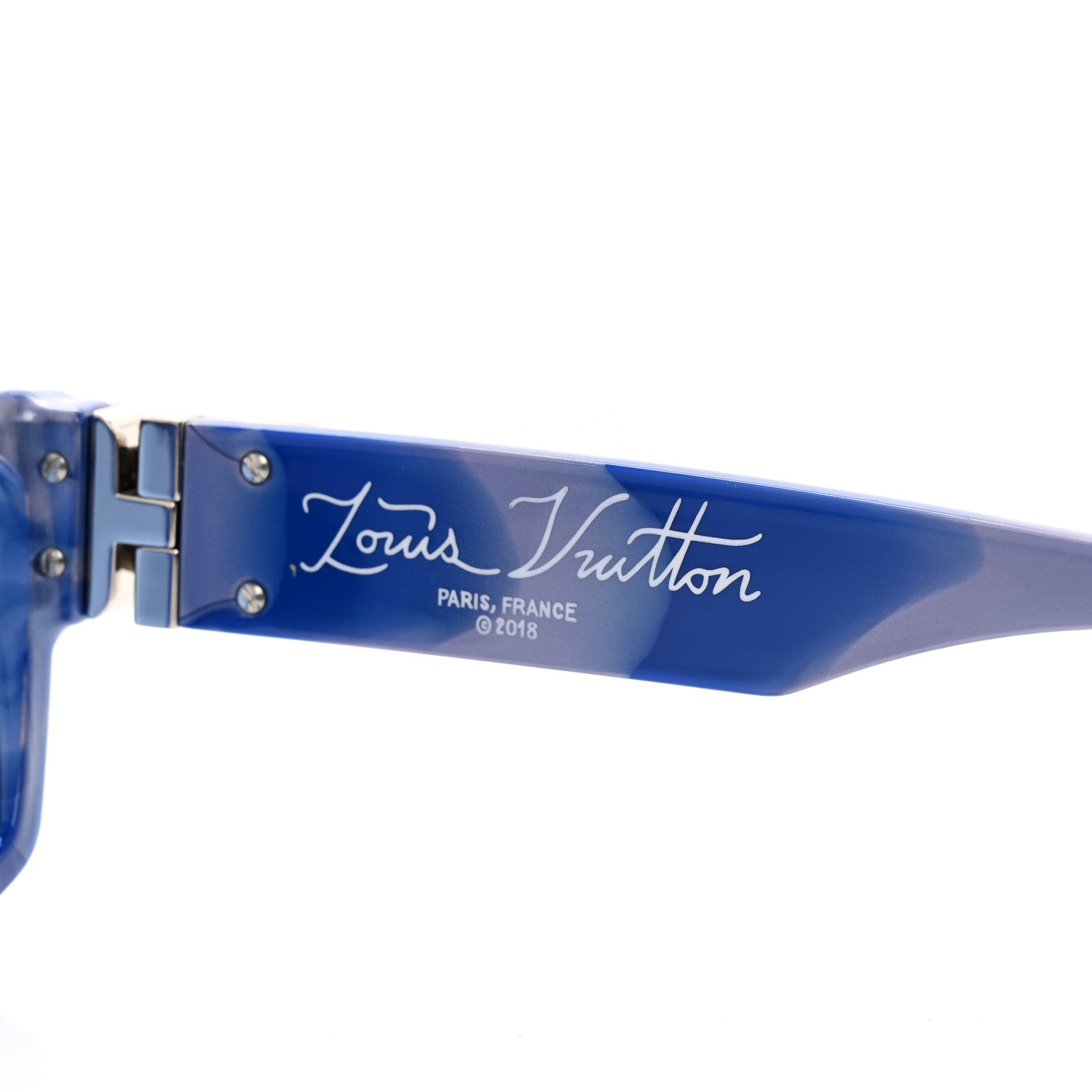 Louis Vuitton Acetate 1.1 Millionaires Sunglasses Z1560E Blue Marble 6 of 8