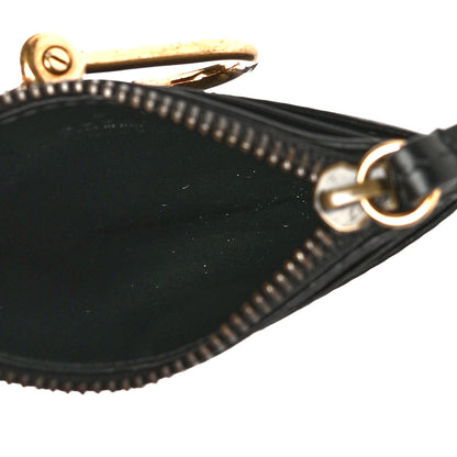 Gucci Calfskin Matelasse Chevron GG Marmont Key Case Card Holder Black 5 of 12