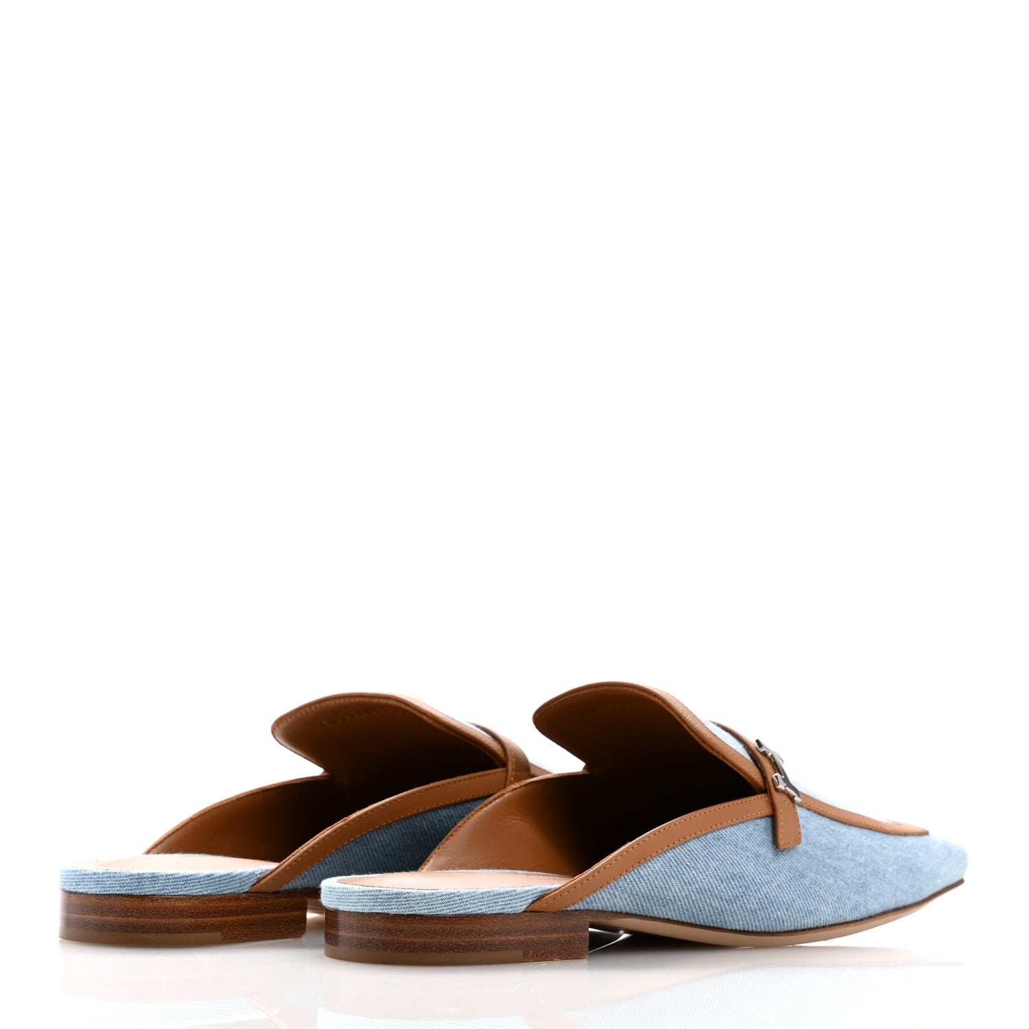 Hermes Denim Calfskin Groupie Mules 40 Bleu Clair Naturel 5 of 10
