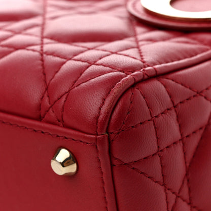 Christian Dior Lambskin Cannage Mini Lady Dior Burgundy 14 of 15