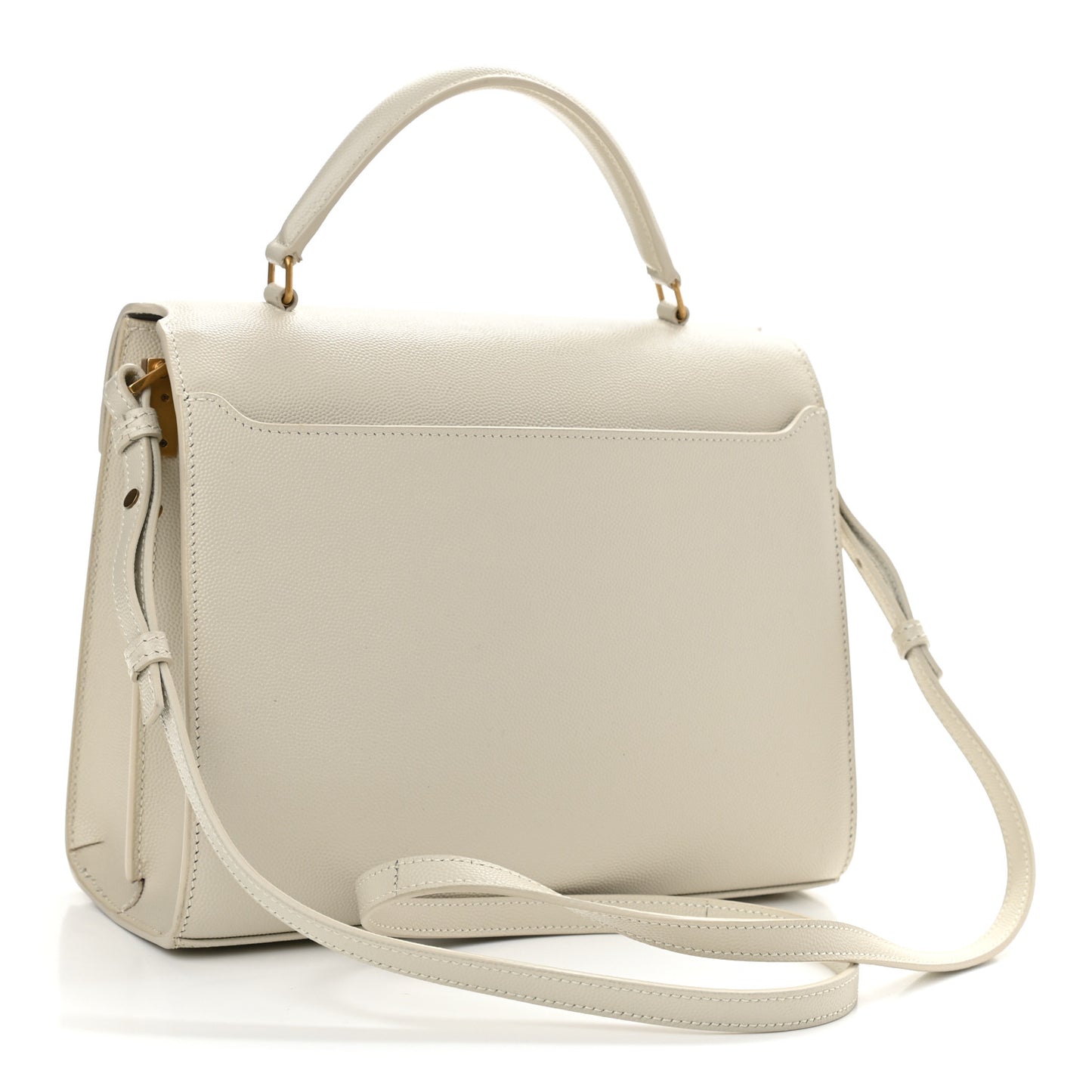 Grain de Poudre Medium Classic Monogram Cassandra Top Handle Crema Soft Rouge Legion