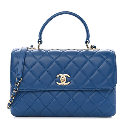 Chanel Lambskin Quilted Medium Trendy CC Flap Dual Handle Bag Dark Blue 1 of 11