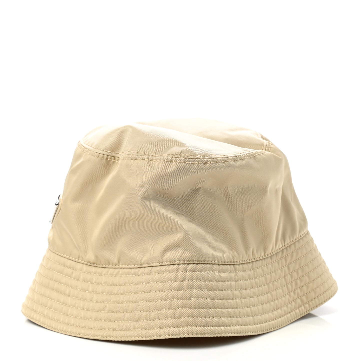 Re-Nylon Metal Triangle Logo Womens Bucket Hat M Deserto