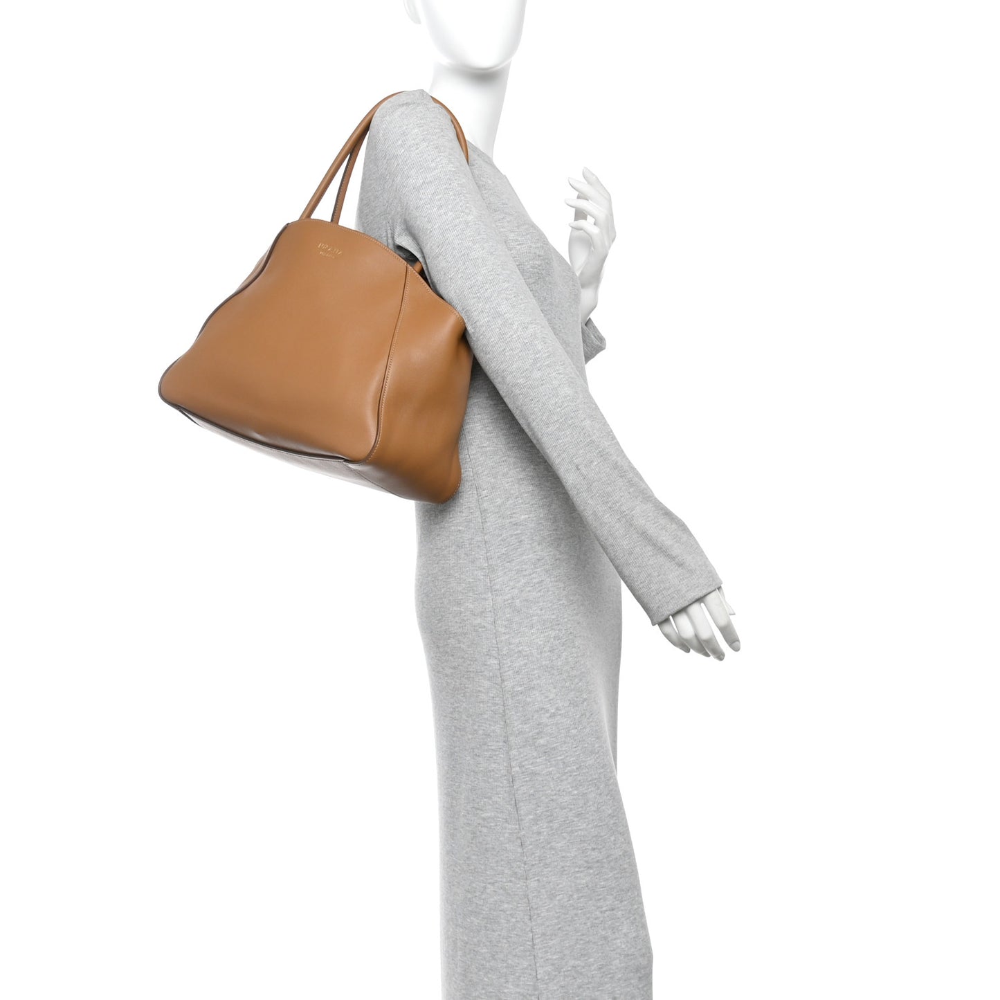 Soft Grain Calfskin Shopping Tote Caramel