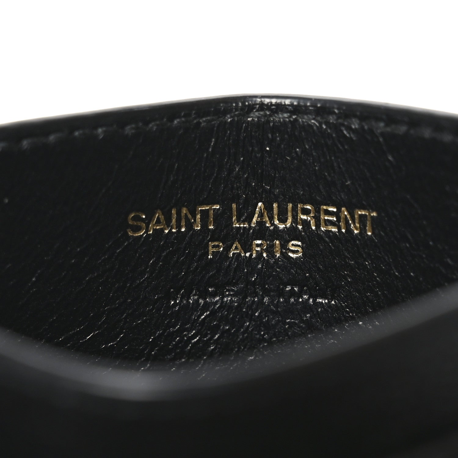 Saint Laurent Grain De Poudre Matelasse Chevron Monogram Credit Card Case Black 6 of 7