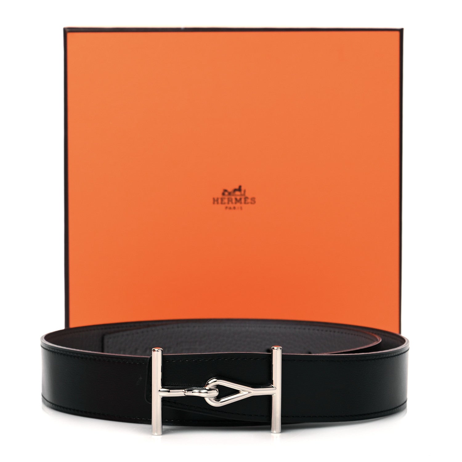 Hermes Togo Box 32mm Belt 75 Black Etain 7 of 7
