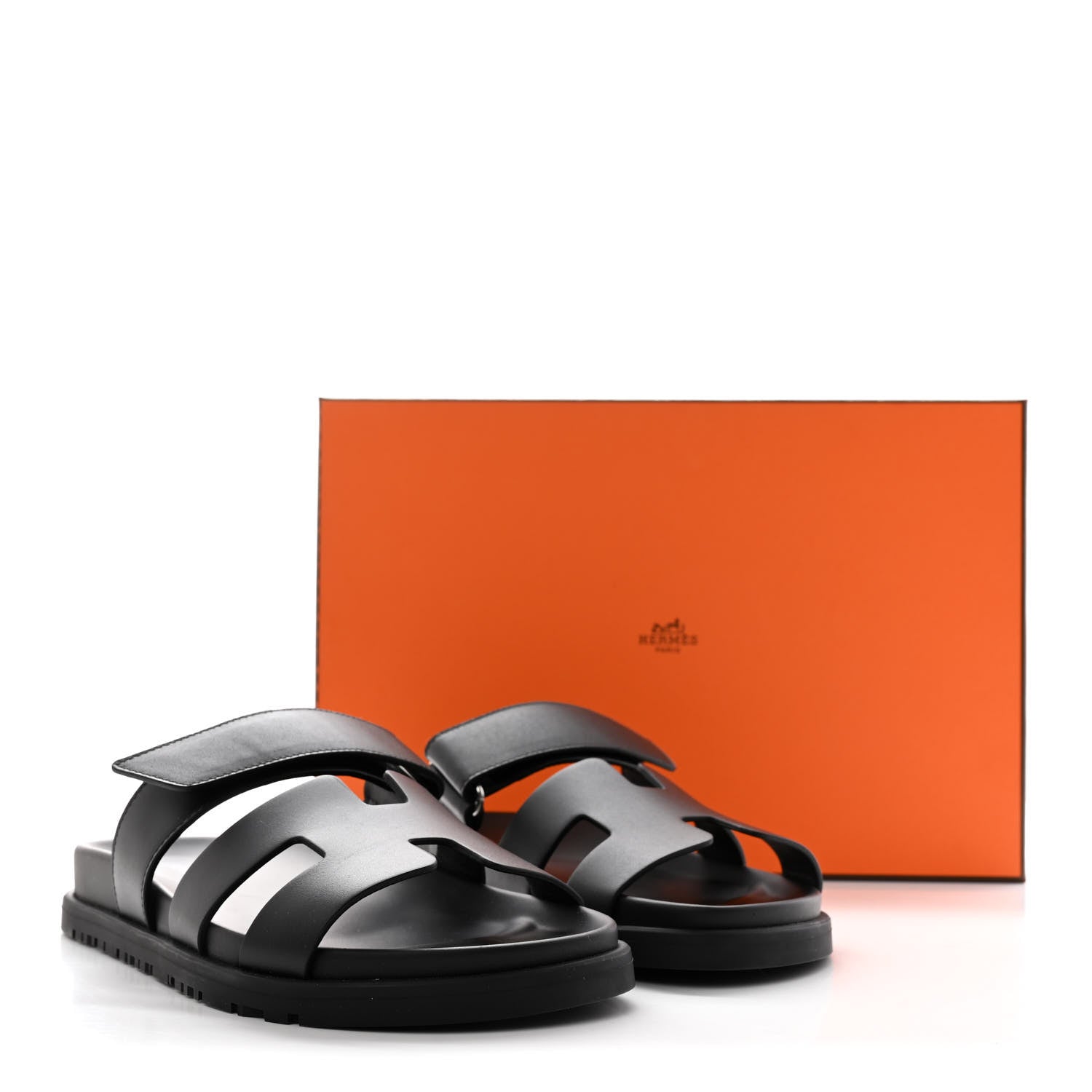 Hermes Calfskin Womens Chypre Sandals 35.5 Black 10 of 10