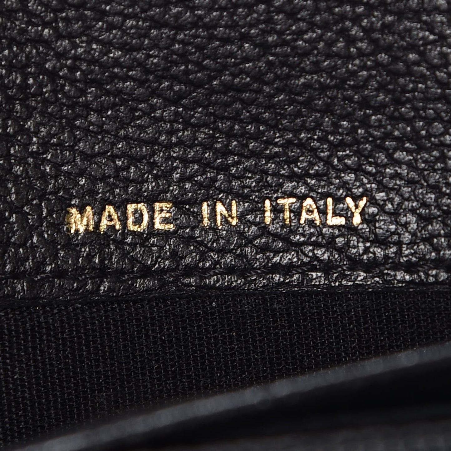 Goatskin Camellia Embossed Flap Wallet Black