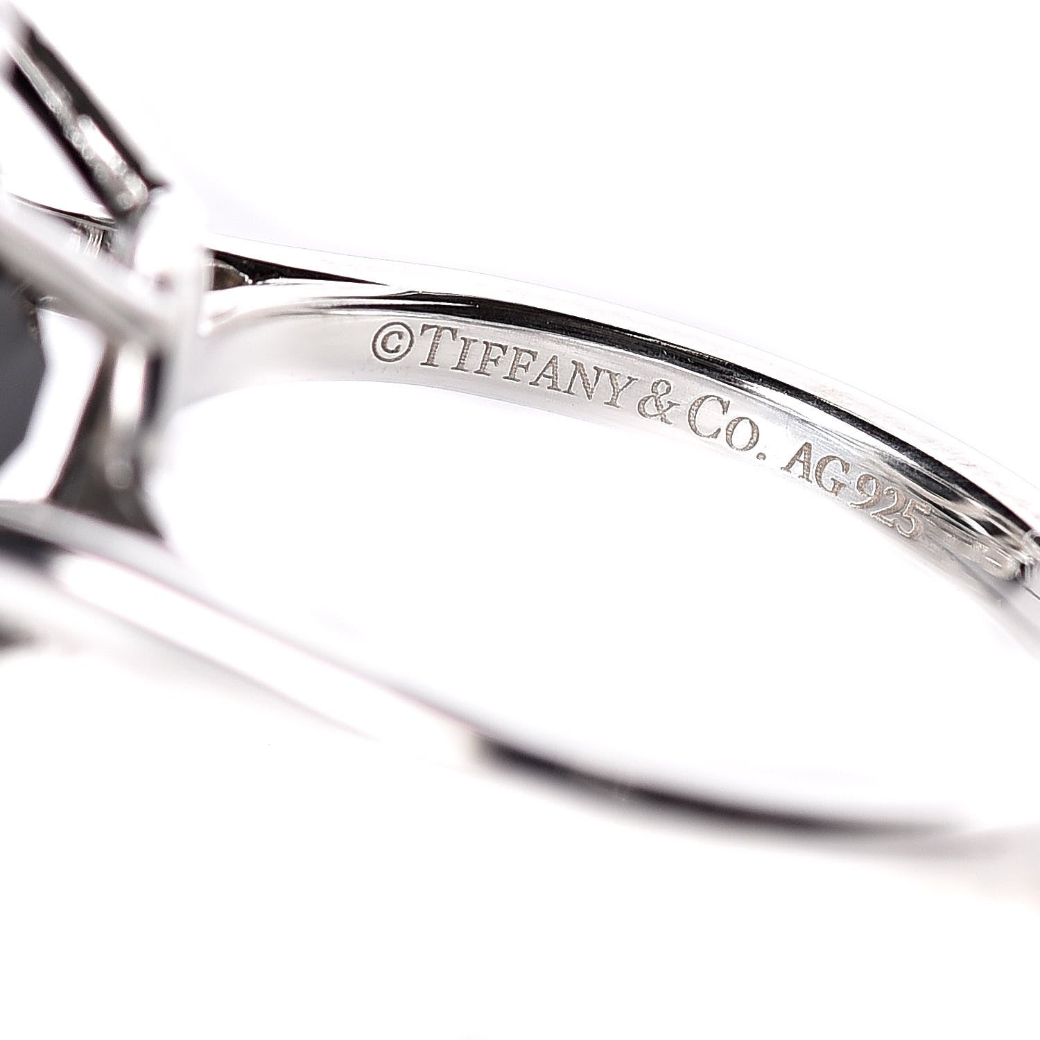 Tiffany Sterling Silver Black Spinel Diamond 15mm Ziegfeld Ring 47 4 5 of 5