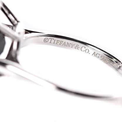 Tiffany Sterling Silver Black Spinel Diamond 15mm Ziegfeld Ring 47 4 5 of 5